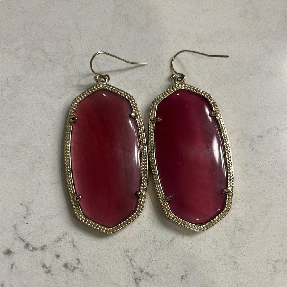 Elegant Red Stone Drop Earrings